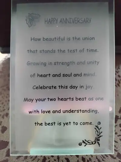 Happy Anniversary Glass Candle Holder, View more