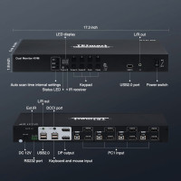 4 Port Dual Monitor KVM Switch Kit DP 4K60Hz with EDID