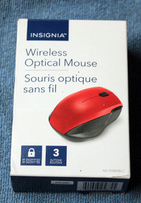 INSIGNIA WIRELESS OPTICAL mOUSE   (RED) - NS-PWM3R-C