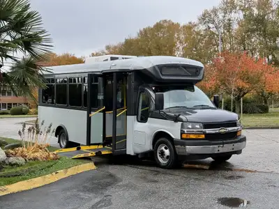 2019 Chevrolet Express 4500 Bus with Wheelchair Ramp 22 Passenger including Driver Master Body Switc...
