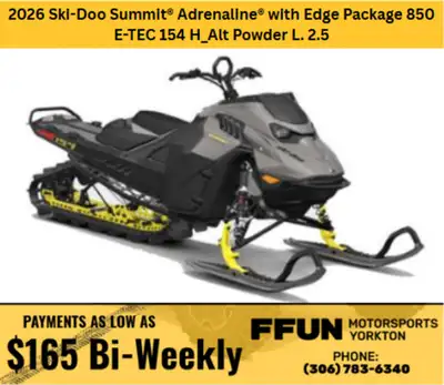 PRICE DOES NOT INCLUDE PDI/ FFUN ADVANTAGE/ TAXES Save $1500 2026 Ski-Doo Summit Adrenaline with Edg...