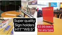 W8.5"*L11" Sign holders table double sides clear super quality.