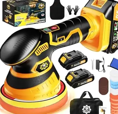 21V Cordless Car Buffer Polisher - 6 Speed, 2 Batt, View more