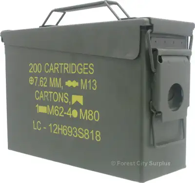 .30 Caliber Metal Ammo Box - Tough secure storage, View more