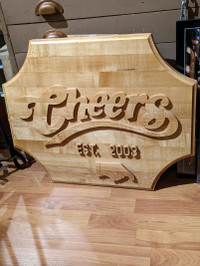 Cheers Bar Sign Solid Wood