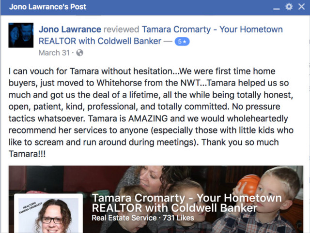 REALTOR® Tamara Cromarty ~ 5 Star Reviews from Real Customers! in Real Estate Services in Whitehorse - Image 2