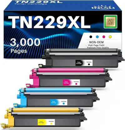 Compatible toner for TN229XL BCMY with chip , price $30/each, View more