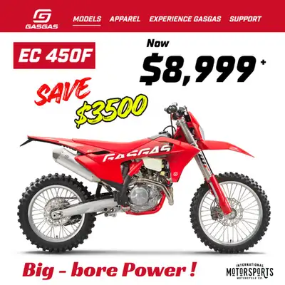 2025 GASGAS EC 450F On Sale Now: $8,999 Big-bore enduro power with trail-friendly manners the 2025 G...