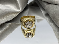18KT 2 Tone Gold 0.55CT. 7 Diamonds Men's Ring $1,699