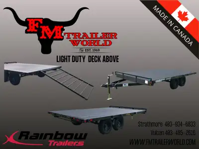 14' Rainbow Express Light Duty Deck Above Trailer 8'6in. wide 2 3500# axles slide in ramp Brakes Cas...