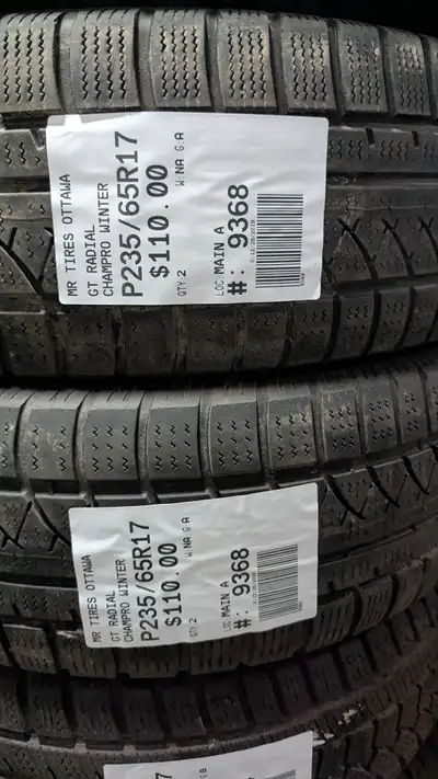 PAIR OF 2X P235/65R17 235/65/17 GT RADIAL CHAMPIRO WINTER TAG # 9368 ** Please read details below **...