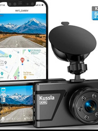 4K Dash Cam Front with SD Card Kussla WiFi Dash Camera for Cras