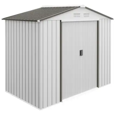 7'x 4'x 6' Garden Tool Shed Metal Storage Shed w/ Foundation Kit, View more