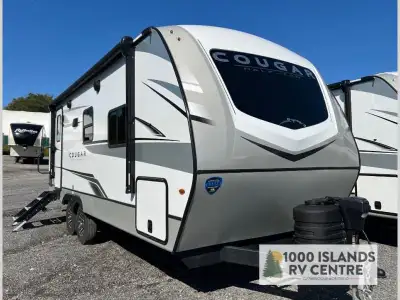 Keystone Cougar Half-Ton travel trailer 22RBS highlights: Full Bathroom King Bed U-Shaped Dinette Ba...