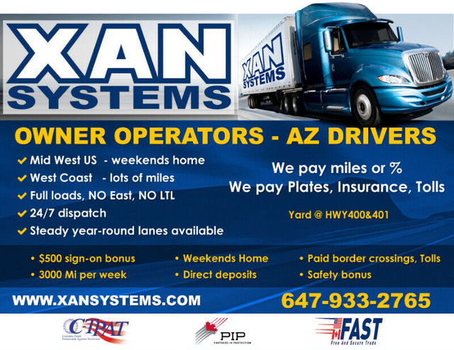 AZ Owner Operators and Truck Drivers. Dedicated lanes. in Drivers & Security in Mississauga / Peel Region - Image 4
