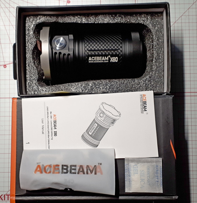 Acebeam X80  25000 lms Flashlight + Red, Blue, Green, UV LEDS in Fishing, Camping & Outdoors in Vernon