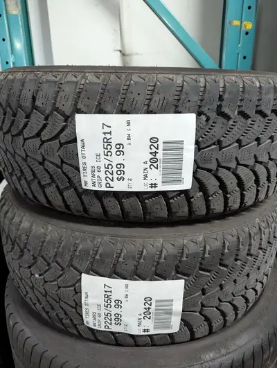 PAIR OF 2X P225/55R17 225/55/17 ANTARES GRIP 60 ICE TAG # 20420 ** Please read details below ** MR....