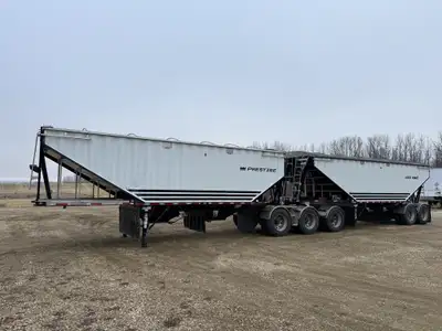 2021 Lode King Prestige Super B-train Belly Dump Grain Trailer comes with air ride suspension, air b...