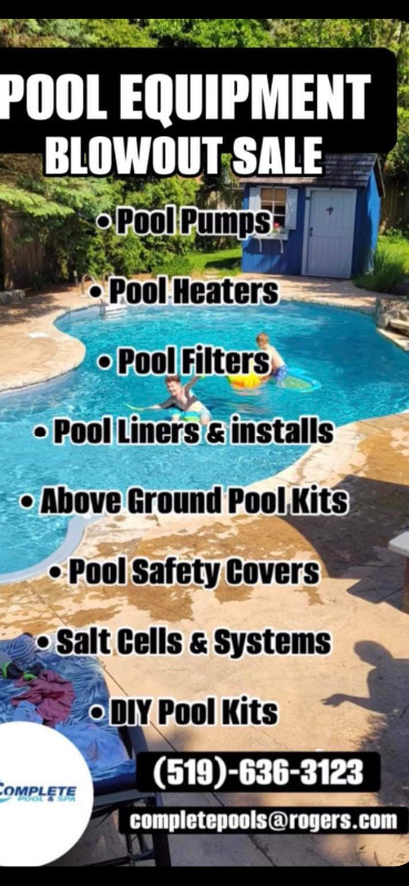 POOL EQUIPMENT SALE! HEATERS, PUMPS, FILTERS ETC 519)636-3123 in Hot Tubs & Pools in Windsor Region