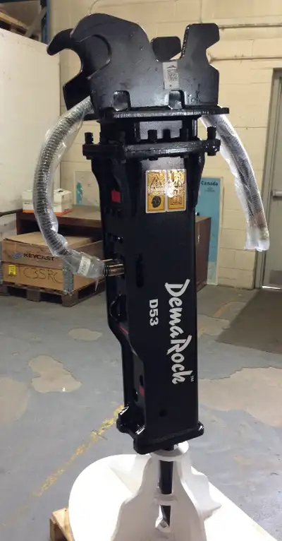 DemaRock D-Series Hydraulic Breakers: Efficient gas and oil percussion system increase hitting power...