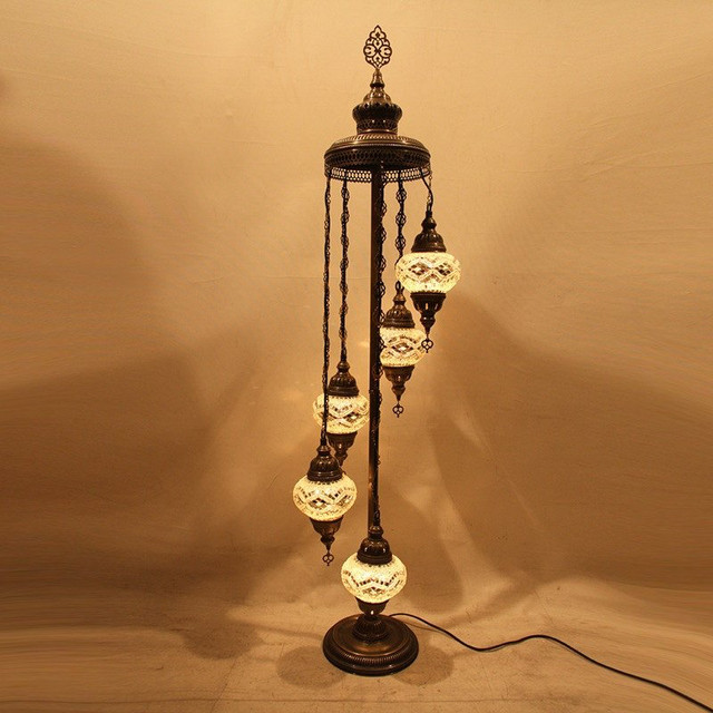 Turkish Mosaic Floor Lamp 5 Ball - White in Indoor Lighting & Fans in City of Toronto - Image 4