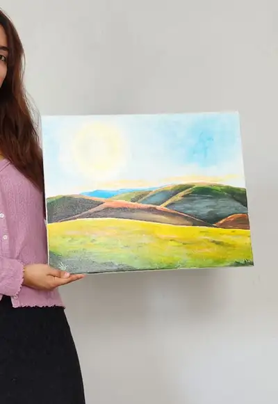 Illuminating rollings Hills- Acrylique Painting, View more