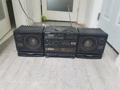 SHARP GX-CD60C(BK) Portable Boombox Stereo Vintage Radio, View more