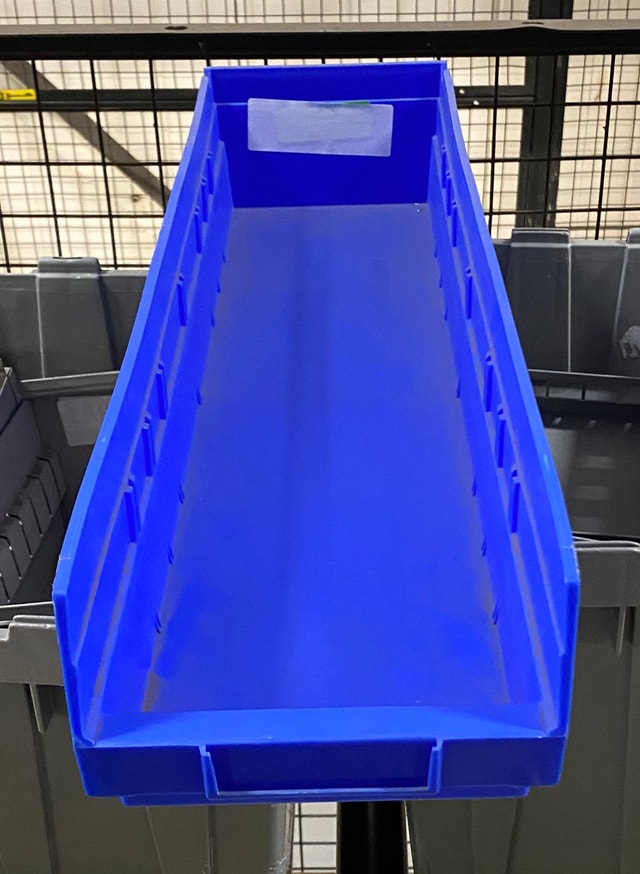Used stackable storage bins for 24” deep industrial shelving Other