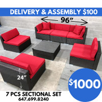 Patio Furniture Sectional Outdoor Conversation Wicker 7pc Set XL