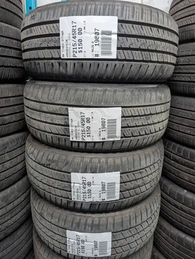 SET OF 4X P215/45R17 215/45/17 VERDESTEIN HYPERTRAC ALL SEASON TAG # 19807 Used tires in excellent C...