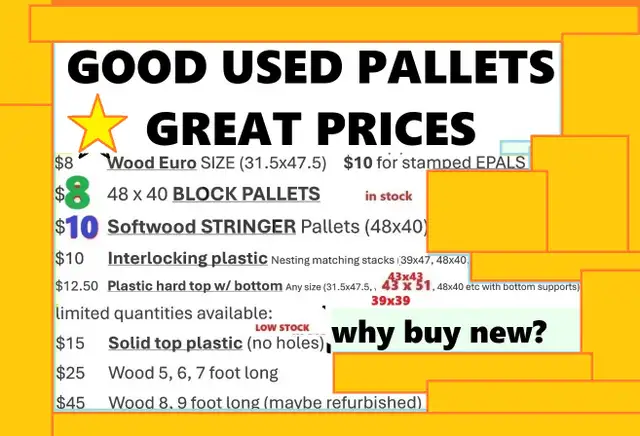 SUPER SELECTION of NEAR NEW used P A L L E T S and S K I D S dry in Outdoor Décor in Mississauga / Peel Region - Image 10