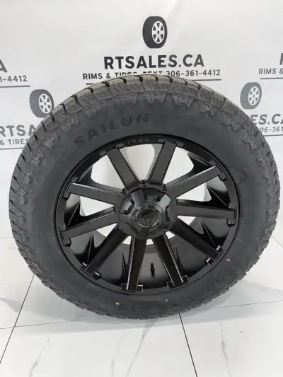 Set of 4 Sailun Terramax AT2 All Weather Tires ON 20" Fuel Contra Rims Fits: Chevy, Chevrolet, GM, G...