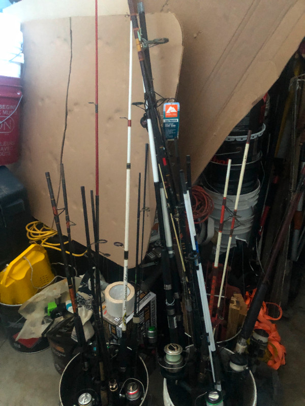 FISHING RODS AND REELS/CASTERS-MANY NEW AND SLIGHLY USED in Fishing, Camping & Outdoors in Markham / York Region
