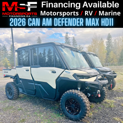 Welcome to Motorsports Financing - Kelowna! 2026 Can am Defender Max Limited Hd11