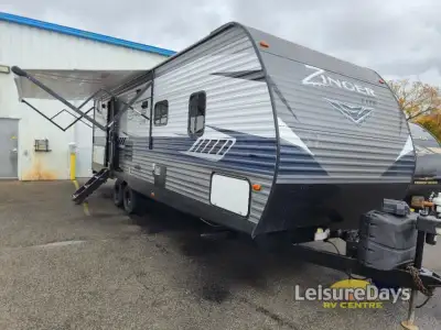 CrossRoads RV Zinger Lite travel trailer ZR280BH highlights: Sofa Front Bedroom Bunk Beds U-Shaped D...