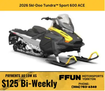 PRICE DOES NOT INCLUDE PDI/ FFUN ADVANTAGE/ TAXES Save $500 2026 Ski-Doo Tundra™ Sport 600 ACEThe Tu...