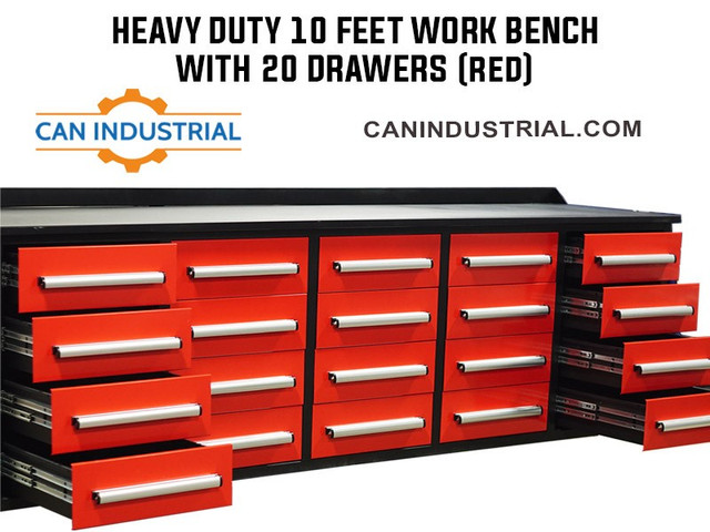 Workstation  10 ft  long 20 drawers on SALE! in Tool Storage & Benches in Mississauga / Peel Region - Image 4