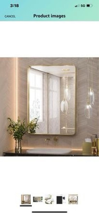 Brand new TETOTE Gold Framed Mirror for Bathroom, 22x30