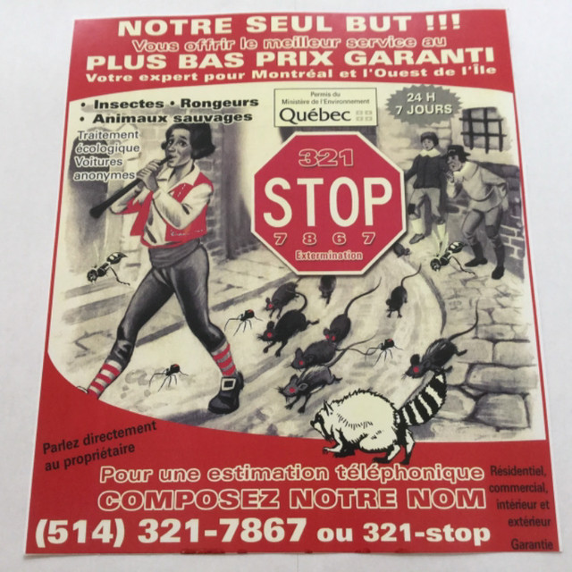 EXTERMINATION EXTERMINATEUR PUNAISES BAS PRIX (1989)514-321-7867 dans Autre  à Laval/Rive Nord