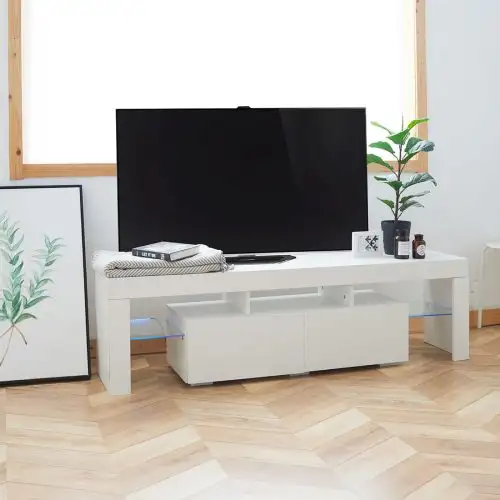 NEW HIGH GLOSS LED TV STAND WHITE / BLACK S3036 in Other in Regina - Image 4