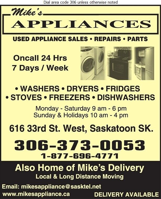 STOVE REPAIR In home or shop  $60 minimum in Stoves, Ovens & Ranges in Saskatoon