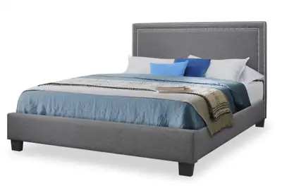 Grey Fabric King Bed for only for $299 only, View more
