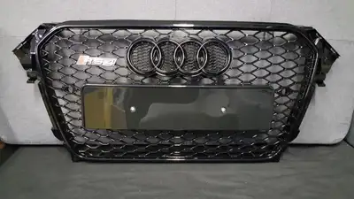 AUDI A4 S4 RS RS4 LOOK BLACK CHROME GRILLE B8.5 GRILL 2013 2014 2015 2016 WE ALSO HAVE BUMPER FOG LI...