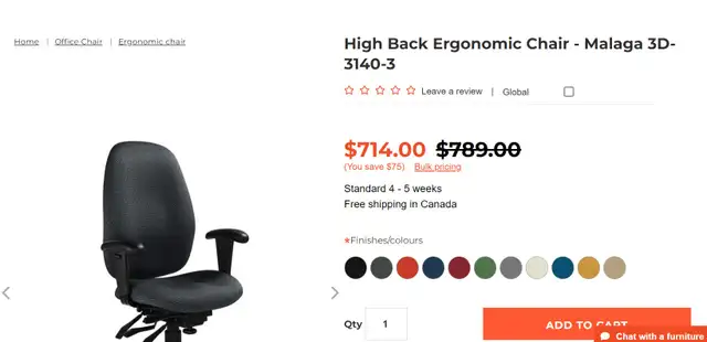 Global High Back Malaga Chair & Steelcase Kart Nesting Chair!62863268478595124