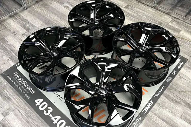 22x10J Audi A21 Gloss Black Wheels 5x112 - fit Audi Q7, Audi Q8 in Tires & Rims in Calgary - Image 7
