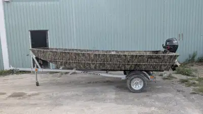Marsh's Marina 2024 Smoker Craft 1448 Jon Boat for sale Available Now! Engine and trailer packages a...