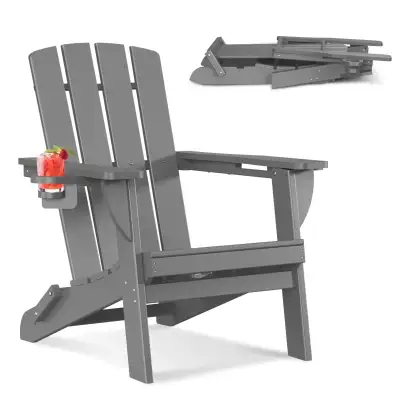 SUUNYN Folding Adirondack Chair, HDPE... ID# 11026, View more