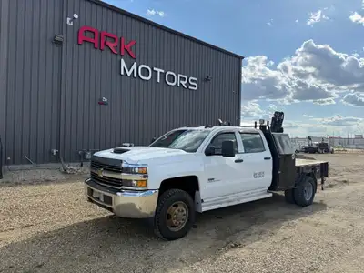 2018 Chevrolet 3500 Welding Deck W/ BOOM Crane 6.6L Duramax Diesel 4x4 Automatic Transmission Crew C...