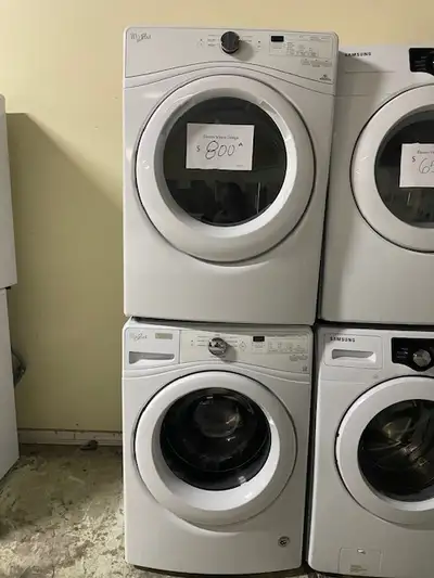 Laveuse sécheuse frontales blanches Whirlpool, View more