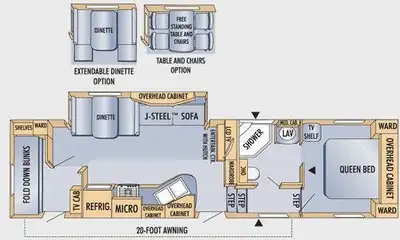 Please Call Us At 613.851.7326 with any questions? Single Slide Fifth Wheel, Rear Fold Down Bunks w/...